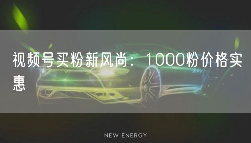视频号买粉新风尚：1000粉价格实惠