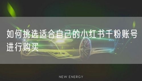如何挑选适合自己的小红书千粉账号进行购买